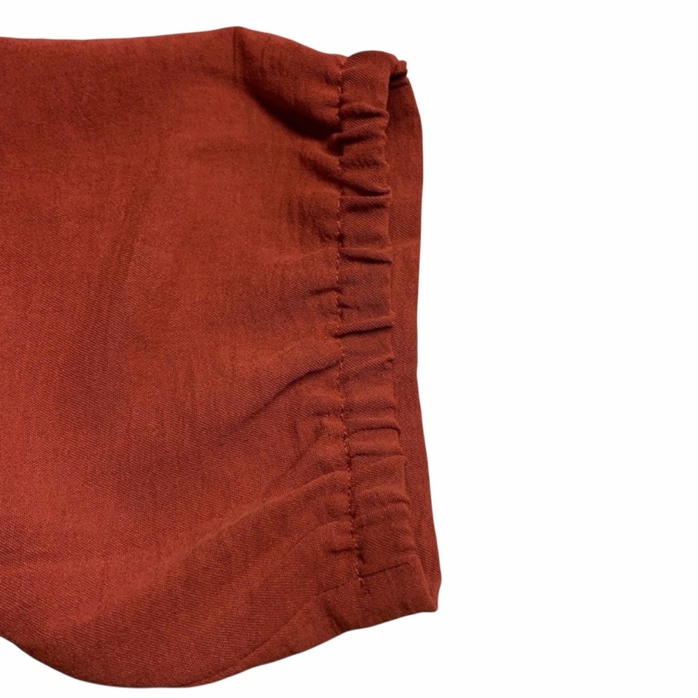 NYCC Burnt Orange Satin-Finish Joggers | Tapered High-Rise Lounge Pants Large - Picture 8 of 10
